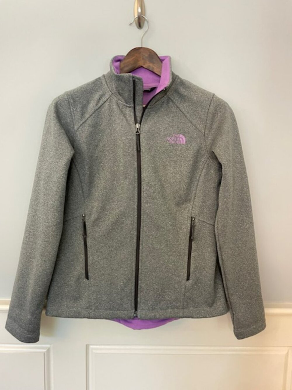 The North Face Women's Canyonwall Jacket Grey Heather Lilac Full Zip Small - Picture 2 of 11